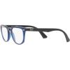 imageRayBan Junior Kids RY1601 Square Prescription Eyeglass FramesTransparent Blue on BlackDemo Lens