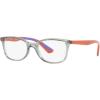 imageRayBan Kids RY1586 Square Prescription Eyeglass FramesTransparent GreenDemo Lens