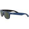imageRayBan RB2132 New Wayfarer Square SunglassesRubber Blue on BlackG15 Green