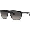imageRayBan RB4147 Boyfriend Square SunglassesBlack on TransparentLight Grey Gradient Dark Grey
