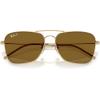 imageRayBan Rbr0102s Caravan Reverse Square SunglassesGoldPolarized Dark Brown