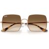 imageRayBan Womens RB1971 Square SunglassesRose GoldClear Gradient Brown