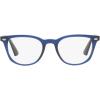 imageRayBan Junior Kids RY1601 Square Prescription Eyeglass FramesTransparent Blue on BlackDemo Lens