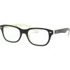 imageRayBan Kids Ry1555 Square Prescription Eyeglass FramesBlack on WhiteGreenDemo Lens