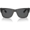 imageRayBan RB0840S Mega Wayfarer Square SunglassesTransparent BlackDark Grey