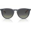 imageRayBan RB4171F Erika Low Bridge Fit Round SunglassesRubber BlueGrey Gradient