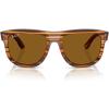 imageRayBan Rbr0501s Boyfriend Reverse Square SunglassesStriped HavanaPolarized Dark Brown
