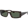 imageRayBan Womens RB4395F Kiliane Low Bridge Fit Square SunglassesHavanaDark Green