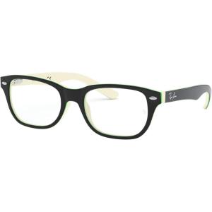imageRayBan Kids Ry1555 Square Prescription Eyeglass FramesBlack on WhiteGreenDemo Lens