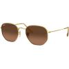 imageRayBan Rb3548n Hexagonal Flat Lens Evolve Photochromic SunglassesGoldBrown Gradient Grey