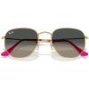 imageRayBan Rb3548n Hexagonal Flat Lens Evolve Photochromic SunglassesGoldGrey Gradient
