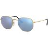 imageRayBan Rb3548n Hexagonal Flat Lens Evolve Photochromic SunglassesGoldLight Blue Flash