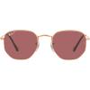 imageRayBan Rb3548n Hexagonal Flat Lens Evolve Photochromic SunglassesRose GoldPolarized Purple