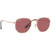 imageRayBan Rb3548n Hexagonal Flat Lens Evolve Photochromic SunglassesRose GoldPolarized Purple