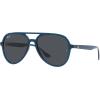 imageRayBan Rb4376 Aviator SunglassesOpal Dark BlueDark Grey
