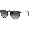 imageRayBan Womens Rb3539 Erika Metal Round SunglassesBlackLight Grey Gradient Grey