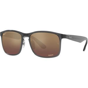 imageRayBan Mens Rb4264 Chromance Square SunglassesGreyPurple Mirrored Gold Polarized