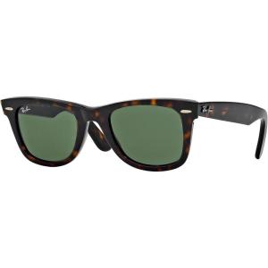 imageRayBan RB2140 Original Wayfarer SunglassesBrown Tortoise Frame With Green G15 Lenses