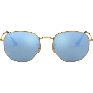 imageRayBan Rb3548n Hexagonal Flat Lens Evolve Photochromic SunglassesGoldLight Blue Flash