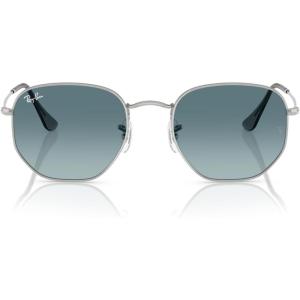 imageRayBan Rb3548n Hexagonal Flat Lens Evolve Photochromic SunglassesSilverBlue Gradient Grey
