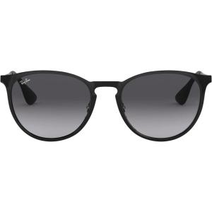 imageRayBan Womens Rb3539 Erika Metal Round SunglassesBlackLight Grey Gradient Grey