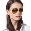 imageRayBan RB3025 Classic Evolve Photochromic Aviator SunglassesMatte GoldBrown Gradient Dark Brown