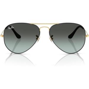 imageRayBan RB3025 Classic Evolve Photochromic Aviator SunglassesBlack on GoldBlue Vintage Gradient Black