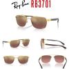 imageRayBan RB3701 Rectangle Sunglasses for Men  BUNDLE With Designer iWear Eyewear KitArista Purple Mirror Gold Chromance Grand Polarized