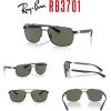 imageRayBan RB3701 Rectangle Sunglasses for Men  BUNDLE With Designer iWear Eyewear KitBlack  Dark Green