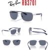imageRayBan RB3701 Rectangle Sunglasses for Men  BUNDLE With Designer iWear Eyewear KitSilver  Dark Grey