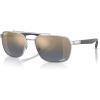 imageRayBan RB3701 Rectangle Sunglasses for Men  BUNDLE With Designer iWear Eyewear KitSilver Blue Mirror Gold Gradient Chromance Polarized