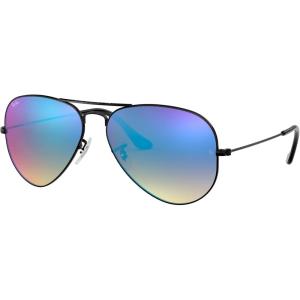 imageRayBan RB3025 Classic Aviator SunglassesBlackBrown Gradient Mirror Blue