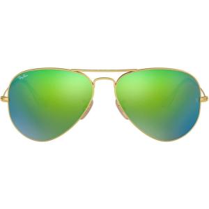 imageRayBan RB3025 Classic Aviator SunglassesMatte GoldGrey Mirrored Green