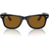 imageRayBan Rb2140f Original Wayfarer Low Bridge Fit Square SunglassesBlack on TransparentBrown