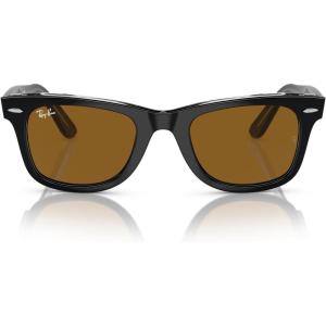 imageRayBan Rb2140f Original Wayfarer Low Bridge Fit Square SunglassesBlack on TransparentBrown
