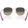 imageRayBan Unisex Rb3548n Hexagonal Flat Lens Evolve Photochromic Hexagonal SunglassesGoldGrey Gradient