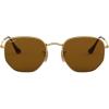imageRayBan Unisex Rb3548n Hexagonal Flat Lens Evolve Photochromic Hexagonal SunglassesGoldPolarized B15 Brown