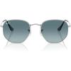 imageRayBan Unisex Rb3548n Hexagonal Flat Lens Evolve Photochromic Hexagonal SunglassesSilverBlue Gradient Grey