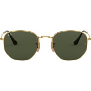 imageRayBan Unisex Rb3548n Hexagonal Flat Lens Evolve Photochromic Hexagonal SunglassesGoldG15 Green