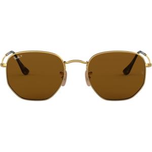 imageRayBan Unisex Rb3548n Hexagonal Flat Lens Evolve Photochromic Hexagonal SunglassesGoldPolarized B15 Brown