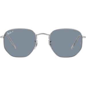 imageRayBan Unisex Rb3548n Hexagonal Flat Lens Evolve Photochromic Hexagonal SunglassesSilverPolarized Blue