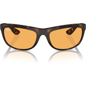 imageRayBan Mens Rb4089 Balorama Rectangular SunglassesMatte HavanaOrange