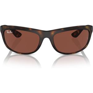 imageRayBan Mens Rb4089 Balorama Rectangular SunglassesMatte HavanaRed