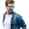 imageRayBan RB4165 Justin Rectangular SunglassesRubber BlackBlue Mirrored