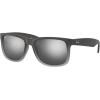 imageRayBan RB4165 Justin Rectangular SunglassesRubber Grey on Clear GreyGrey Mirror Silver Gradient