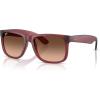 imageRayBan RB4165 Justin Rectangular SunglassesRubber VioletBrown Gradient