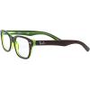 imageRayBan unisexchild Ry1555 Square Prescription Eyeglass FramesBrown on Green FluorescentDemo Lens