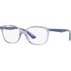 imageRayBan unisexchild Ry1598 Square Prescription Eyeglass FramesTransparent VioletBlueDemo Lens