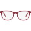 imageRayBan unisexchild Ry1592 Square Prescription Eyeglass FramesRed on TransparentDemo Lens