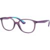imageRayBan unisexchild Ry1598 Square Prescription Eyeglass FramesTransparent VioletRubber Light BlueDemo Lens